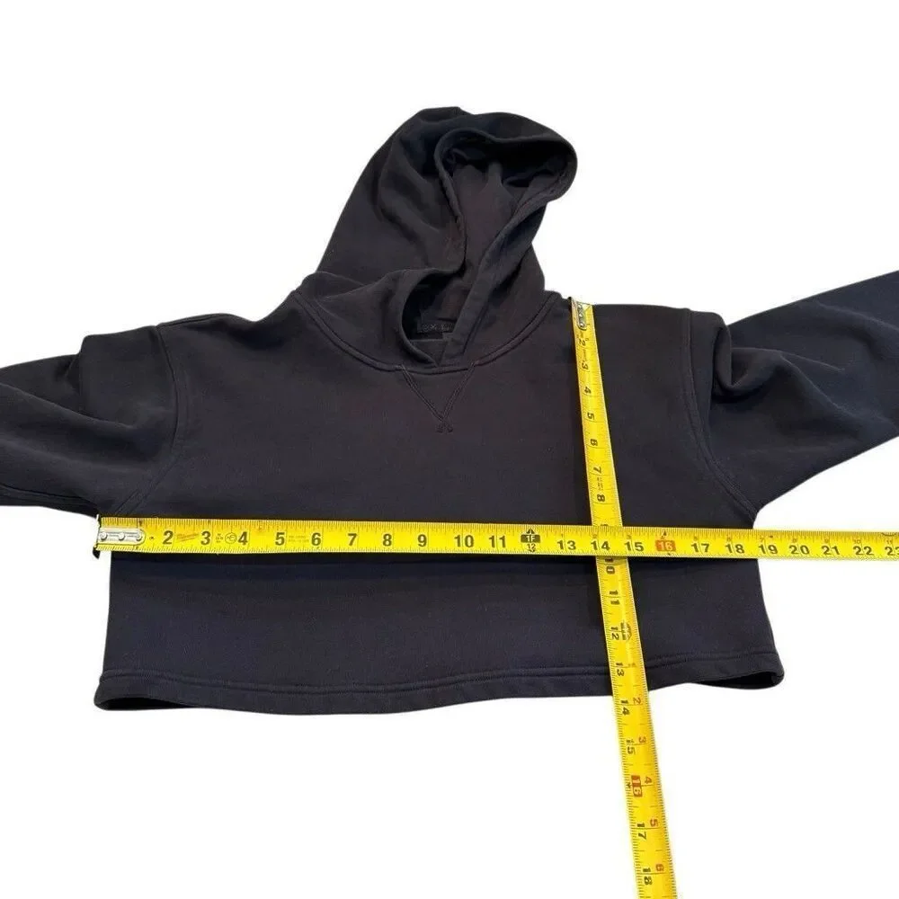 Lululemon Sweatshirt Womens 6 Black All Yours Cropped Hoodie Causal Comfort Top